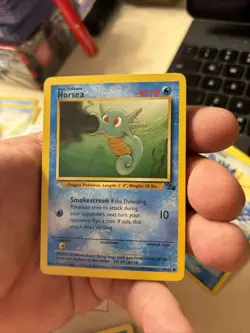 Pokemon TCG Horsea Fossil 49/62 Unlimited Regular Common Card WOTC NM - Image 1