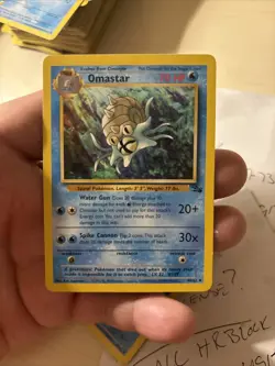 Pokemon TCG Omastar Fossil 40/62 Regular Unlimited Uncommon MP/LP - Image 1