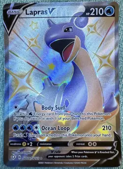 Pokemon TCG Lapras V Shining Fates SV110/SV122 Holo Shiny Holo Rare - Image 1