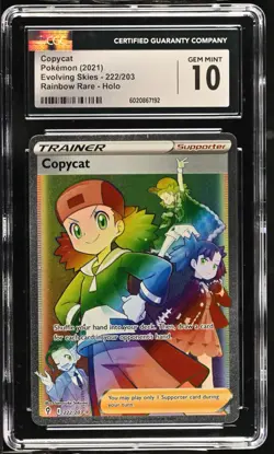 CGC 10 Copycat Rainbow 222/203 SWSH Evolving Skies 2021 Pokemon Card - Image 1
