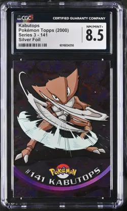 CGC 8.5 Kabutops Silver Foil #141 Topps Series 3 2000 Pokemon Card - Image 1