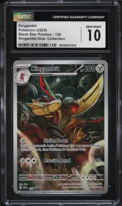 CGC 10 Kingambit 130 Full Art Black Star Promo Illus. Collection Pokemon Card - Image 1