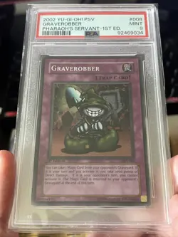 2002 YuGiOh PSV-008 - Graverobber - MINT 1st Edition PSA 9 Super Rare! - Image 1