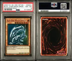 Yu-Gi-Oh Blue Eyes White Dragon PSA 8 1st Maximum Gold Mago Mint - Image 1