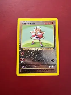 Hitmonchan 2 Reverse Holo Best Of Game Winner Stamped Pokemon Card NM 3 Swirls - Image 1