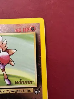 Hitmonchan 2 Reverse Holo Best Of Game Winner Stamped Pokemon Card NM 3 Swirls - Image 3