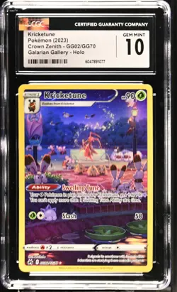 CGC 10 Kricketune GG02/GG70 Galarian Gallery Crown Zenith Pokemon Card - Image 1