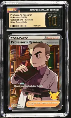 CGC 10 Pristine Professor's Research 024/025 Celebrations Pokemon Card - Image 1