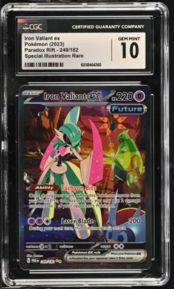 CGC 10 Iron Valiant ex 249/182 SIR Paradox Rift PAR Pokemon Card - Image 1