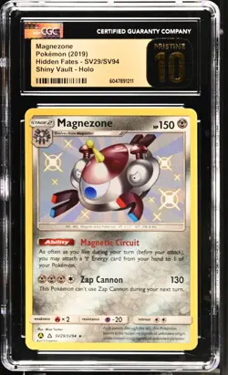 CGC 10 Pristine Magnezone Shiny SV29/SV94 Shiny Vault Hidden Fates Pokemon Card - Image 1