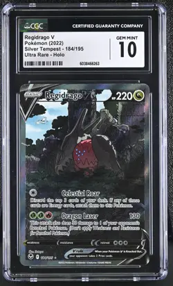 CGC 10 Regidrago V Holo 184/195 Silver Tempest 2022 Pokemon Card - Image 1