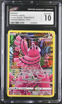 CGC 10 Oricorio Holo GG04/GG70 Galarian Gallery Crown Zenith Pokemon Card - Image 1