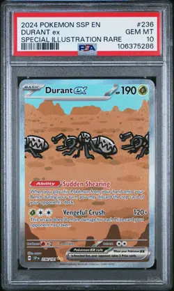 PSA 10 Durant ex 236/191 SIR Surging Sparks SSP Pokemon Card - Image 1
