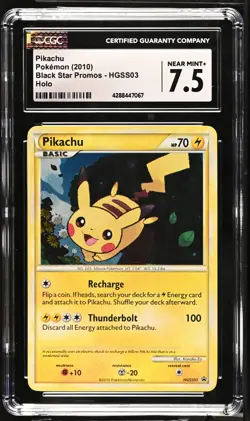 CGC 7.5 Pikachu Holo HGSS03 Black Star Promo 2010 Pokemon Card - Image 1