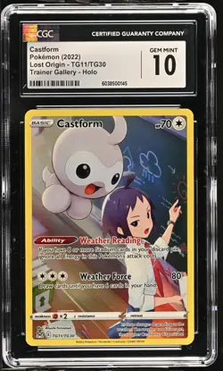 CGC 10 Castform Holo TG11/TG30 Trainer Gallery Lost Origin Pokemon Card - Image 1