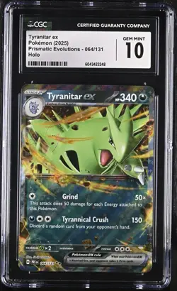 CGC 10 Tyranitar ex 064/131 Prismatic Evolutions 2025 Pokemon Card - Image 1