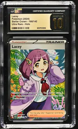 CGC 10 Pristine Lacey 166/142 Stellar Crown Pokemon Card - Image 1