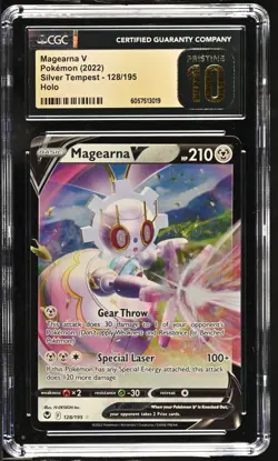 CGC 10 Pristine Magearna V 128/195 SWSH Silver Tempest Pokemon Card - Image 1