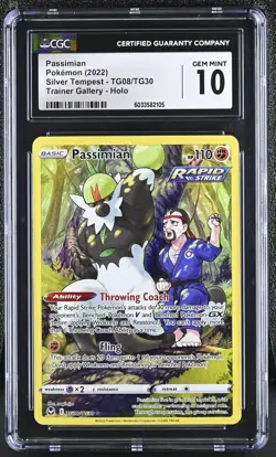 CGC 10 Passimian Holo TG08/TG30 Trainer Gallery Silver Tempest Pokemon Card - Image 1