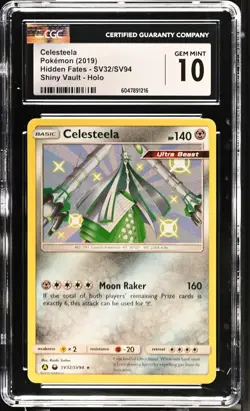 CGC 10 Celesteela Shiny SV32/SV94 Shiny Vault Hidden Fates Pokemon Card - Image 1