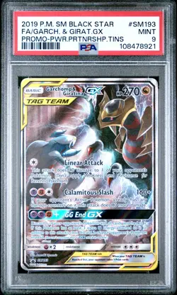 PSA 9 Garchomp & Giratina GX SM193 Black Star Promo Tag Team Pokemon Card - Image 1