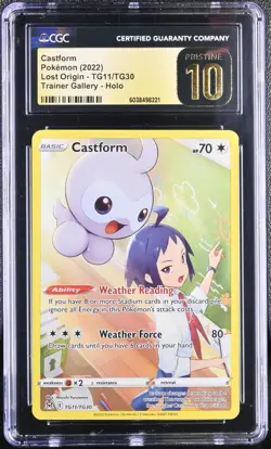 CGC 10 Pristine Castform TG11/TG30 Trainer Gallery Lost Origin Pokemon Card - Image 1