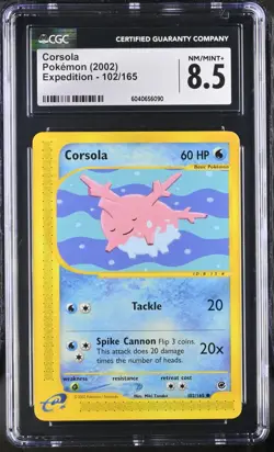 CGC 8.5 Corsola 102/165 Expedition 2002 Pokemon Card - Image 1