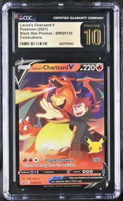 CGC 10 Pristine Lance's Charizard V SWSH133 Black Star Promo Celebrations Card - Image 1
