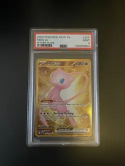 PSA 9 BASIC MEW EX #205 2023 Scarlet Violet Hyper Rare Pokemon Card Graded - Image 1