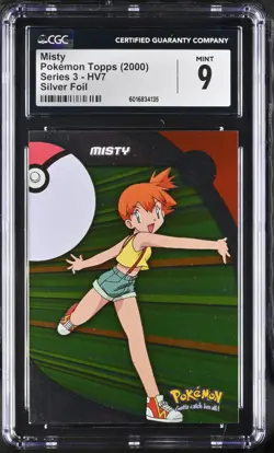 CGC 9 MINT Misty HV7 Silver Foil Pokemon Topps Series 3 2000 Pokemon Card - Image 1