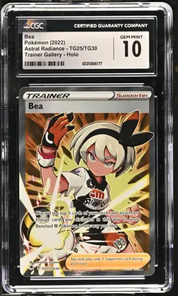 CGC 10 Bea Full Art TG25/TG30 Trainer Gallery SWSH Astral Radiance Pokemon Card - Image 1