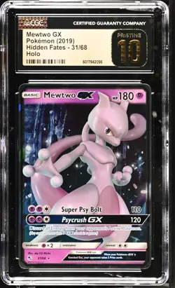 CGC 10 Pristine Mewtwo GX 31/68 Holo Hidden Fates 2019 Pokemon Card - Image 1