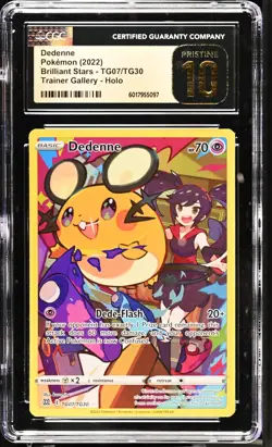 CGC 10 Pristine Dedenne TG07/TG30 Trainer Gallery Brilliant Stars Pokemon Card - Image 1