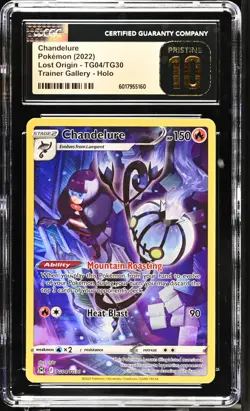 CGC 10 Pristine Chandelure TG04/TG30 Trainer Gallery Lost Origin Pokemon Card - Image 1