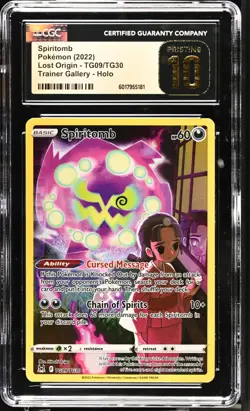 CGC 10 Pristine Spiritomb TG09/TG30 Trainer Gallery Lost Origin Pokemon Card - Image 1