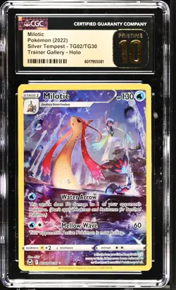 CGC 10 Pristine Milotic TG02/TG30 Trainer Gallery Silver Tempest Pokemon Card - Image 1