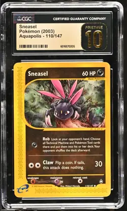 CGC 10 Pristine Sneasel 110/147 Aquapolis 2003 Pokemon Card - Image 1