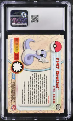 CGC 10 GEM MINT Dratini #147 Pokemon Topps Series 3 2000 Pokemon Card - Image 2