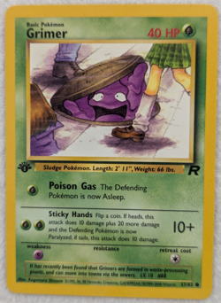 2000 Grimer #57 Team Rocket Regular Pokemon Card Common 1st Edition - Image 2