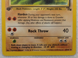 1999 Graveler #37 Fossil Regular Pokemon Card Uncommon 1st Edition - Image 4