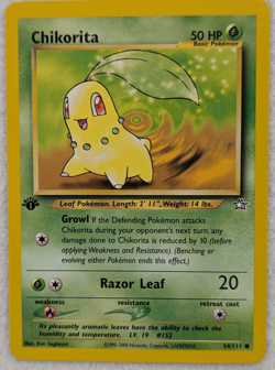 2000 Chikorita #54 Neo Genesis Regular Pokemon Card Common 1st Edition - Image 1