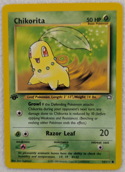 2000 Chikorita #54 Neo Genesis Regular Pokemon Card Common 1st Edition - Image 2