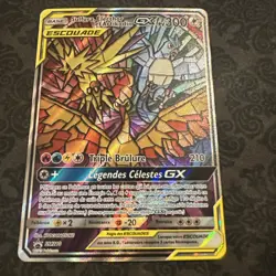 (French) Moltres Zapdos Articuno SM210 GX Tag Team Hidden Fates Promo Card - Image 1