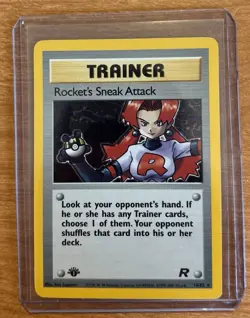 Pokemon TCG Rocket's Sneak Attack 1st Edition Rare Holo Card #16/82 Team Rocket - Image 1