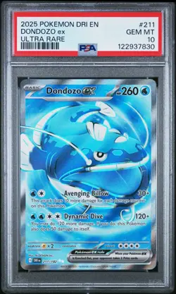 PSA 10 Dondozo ex 211/182 Destined Rivals DRI Pokemon Card - Image 1