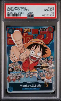 Monkey.D.Luffy (CS 2023 Event Pack) P-033 One Piece Promotion Cards Foil PSA 10 - Image 1