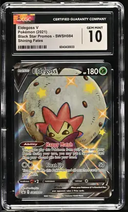 CGC 10 Eldegoss V Shiny SWSH084 Black Star Promo Shining Fates Pokemon Card - Image 1