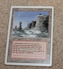 Magic the Gathering Plateau Revised Edition Dual Land - Clean Front & Back - Image 1