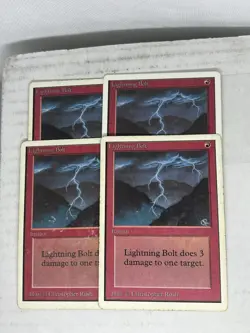 MTG LIGHTNING BOLT (x4) Unlimited - MP - Magic The Gathering - Image 1