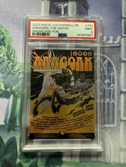 Magic: The Gathering: Aragorn The Uniter Poster FOIL Mint Condition PSA 9 - Image 1
